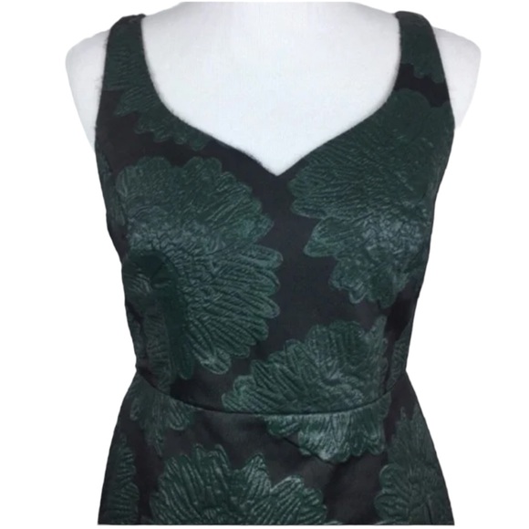 Anthropologie Emerald Green Hidden Blooms Sheath Dress Sz 6 - Picture 7 of 13